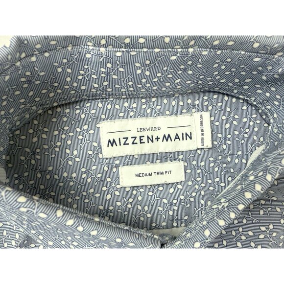 MEN'S MIZZEN + MAIN LEEWARD CLASSIC SHORT SLEEVE DEEP OCEAN FLORAL PRINT M size - Picture 5 of 9